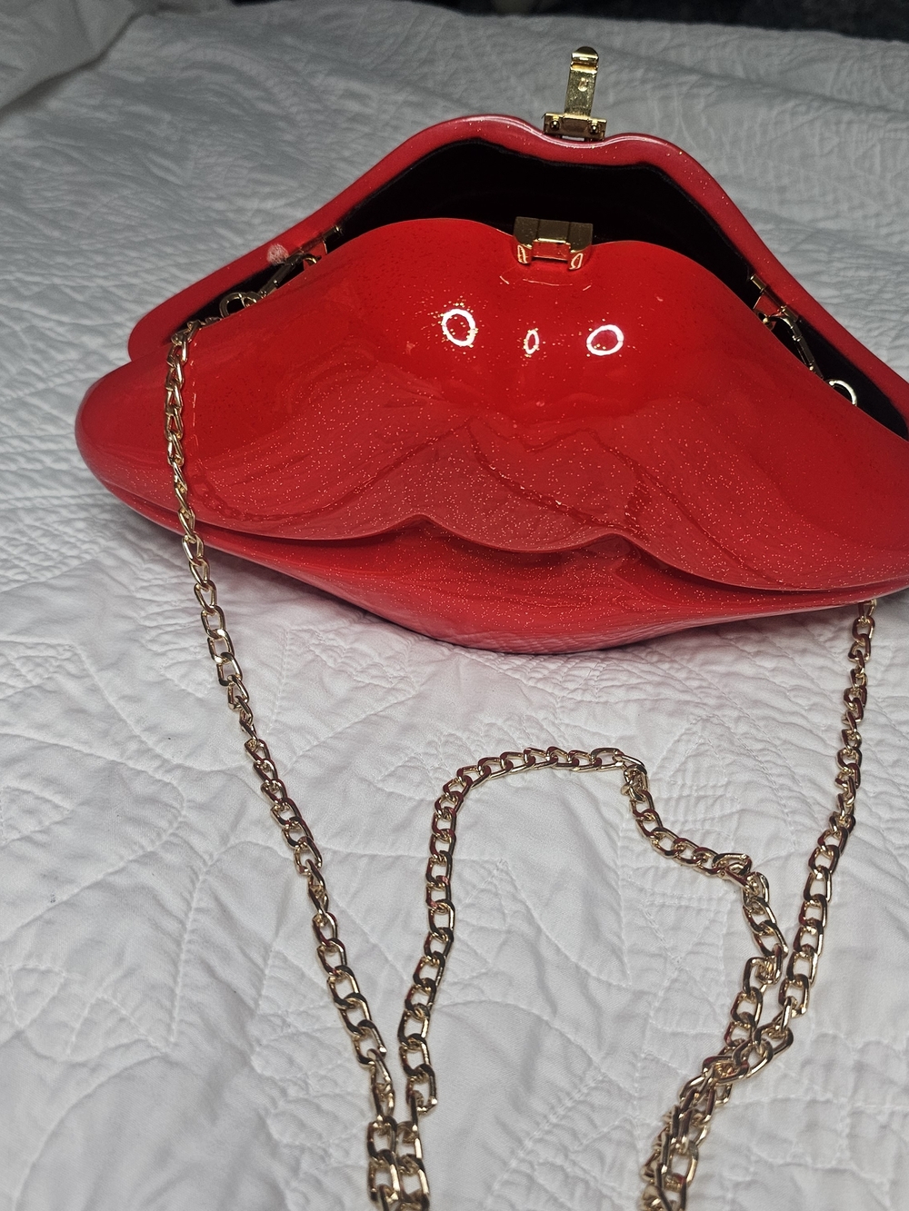 Timmy Woods of Beverly Hills- Acacia Wood- Red Lips Handbag/Purse- NWT/Retired - Picture 5 of 10
